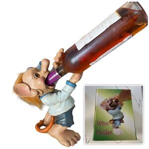 Wine Bottle Holder As An Elf Or Troll Drinking The Wine, does not include wine